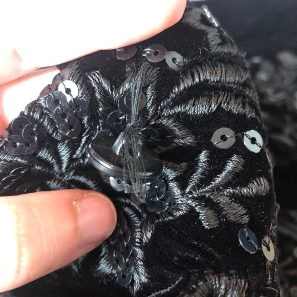 VINTAGE JESSICA MCCLINTOCK Black Sequin Jacket - Picture 5 of 9